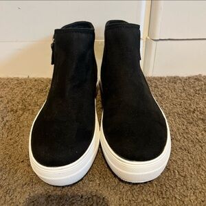 Black Suede Platform Sneakers